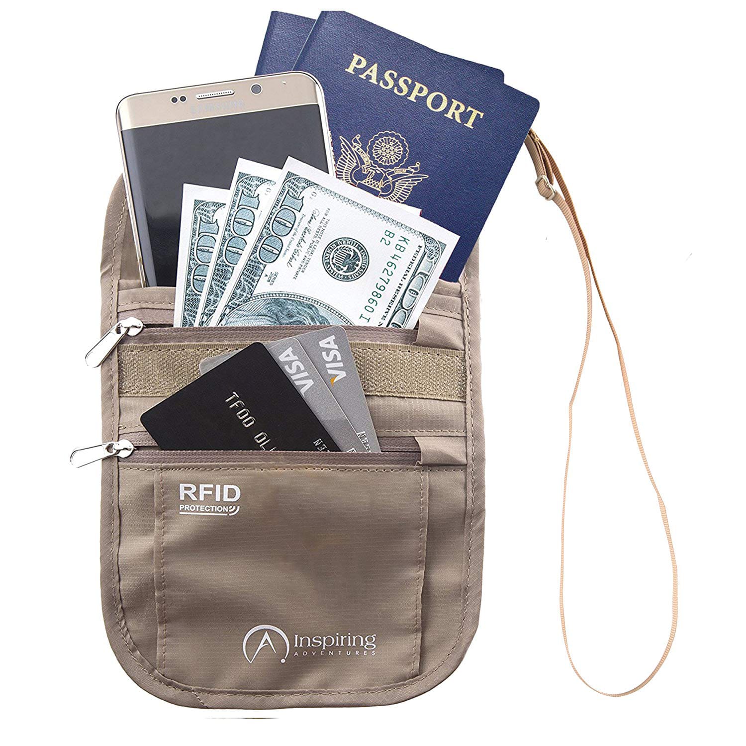 high quality travel neck wallet