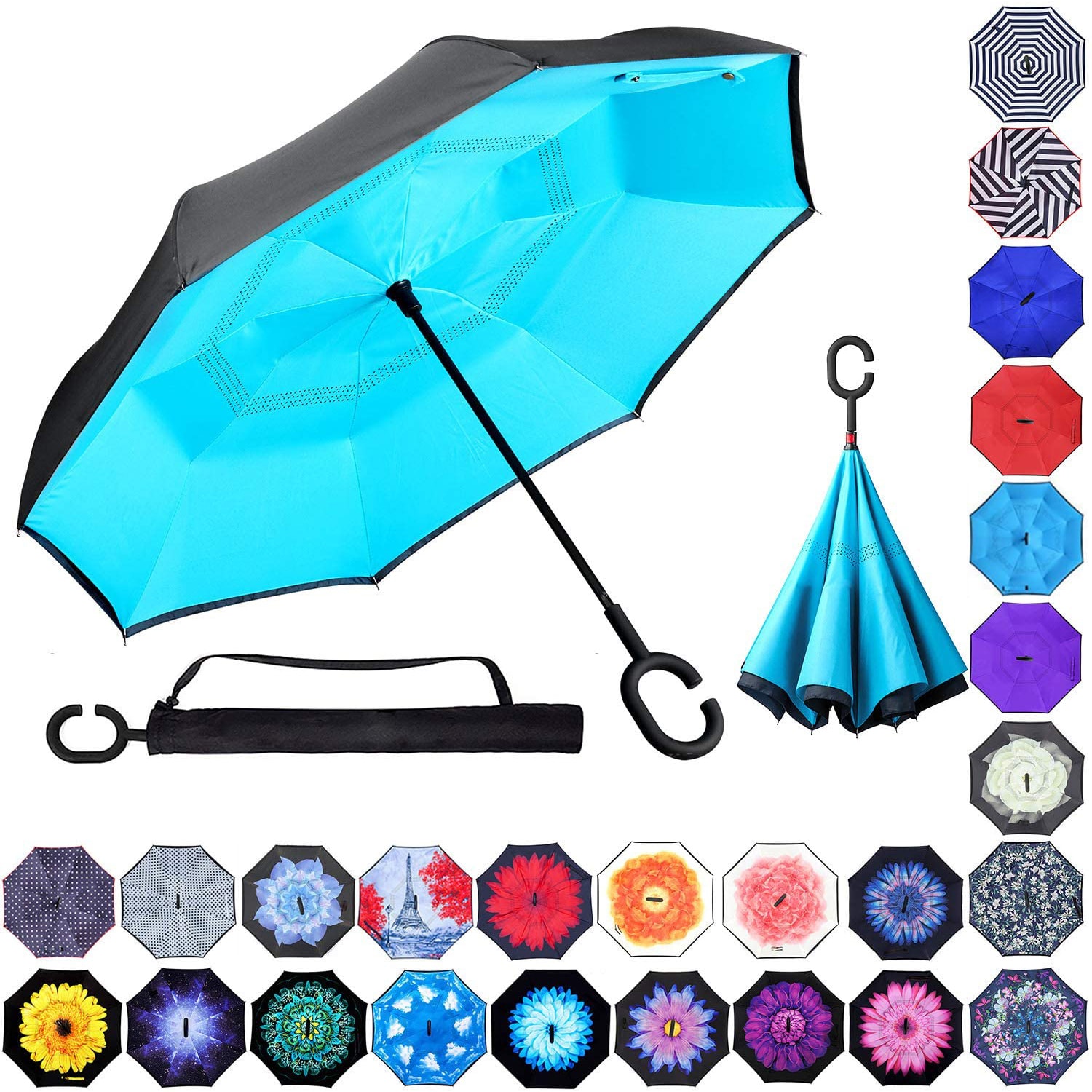 9. Zameka Double Layer Inverted Umbrellas 